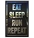 Damdekoli Eat Sleep Run Poster for Runners, 11 x 17 Inches, Cross Country Print, Track and Field Art