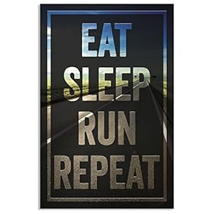 Damdekoli Eat Sleep Run Poster for Runners, 11 x 17 Inches, Cross Country Print, Track and Field Art