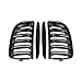 Pair Euro Front Hood Kidney Grille Compatible with E90 323i 325xi 330i 328i 328xi 335i 335xi Pre-Facelift (Double Line, Glossy Black)