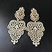 CAFUDEYE Women's Bohemian Filigree Chandelier Hollow Lace Pattern Statement Wedding Dangle Earrings in Gold (Chandelier A)