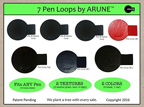 7x Arune Pen Loop [3 Sizes, 2 Colors, 2 Textures] - Mix Pack - SECURE - Designed for Moleskine, iPad Pencil, journals, planners, sketchbooks, &amp; more