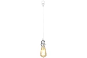 Kiven J-Type Track Lighting Pendants,Industrial J Track Pendant Lights with Aluminum Holder,1-Light Track Lighting Fixture fo