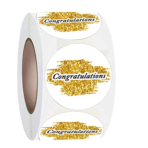 Photo 1 of Top label Congratulations Label Stickers,2 Inch Congrats Graduation Stickers,Congratulations Labels for Envelopes Seals,Cards,Gift Boxes,Birthday Party,500 Pcs