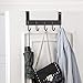 Rongyuxuan Over The Door Hook Hanger, Door Coat Hanger Organizer Rack for Clothes, Coat, Hat, Belt, Towels, Stylish Door Clothes Hanger for Bedroom, Cloakroom, Bathroom - 5 Hooks, Brushed Aluminum