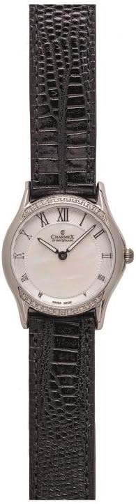 Cannes 6331 30mm Stainless Steel Case Black Calfskin Synthetic Sapphire Women's Watch