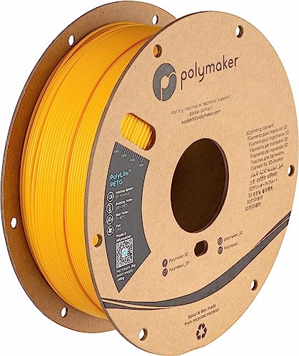 Polymaker PB01006 PolyLite Filament PETG hitzebestaendig, Hohe Zugfestigkeit 1.75mm 1000g yellow1 pc(s)