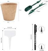 BIPY 50x 8cm Round Biodegradable Seed Pots for Seedlings Plant Labels Dibber view 4