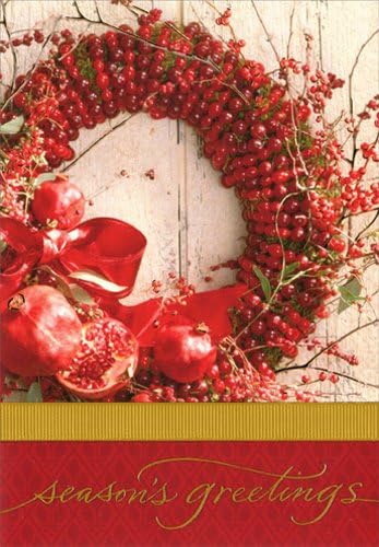 Pomegranate Wreath - Image Arts Box of 40 Christmas Cards