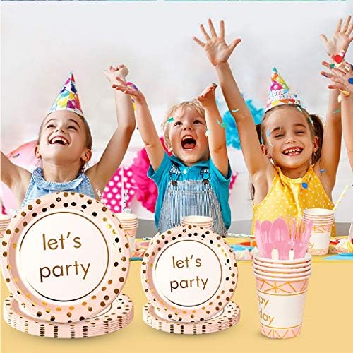 Formemory 誕生日 使い捨て食器 紙皿 紙コップス 160点セット おしゃれ 可愛い Happy Birthday パーティー用 お花見 ピンク B07wpdf29z 856円 人気海外一番 100 品質保証 全品送料無料 即日出荷 Sale開催中