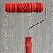Tinksky 7-inch Painting Roller Wall Decoration Empaistic Wooden Grain Painting Roller with Plastic Handle (Red)