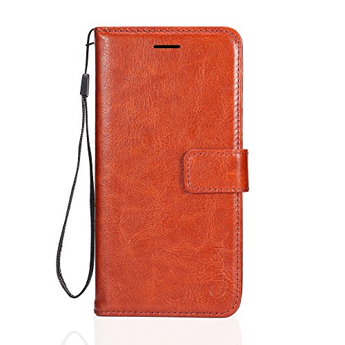 Samsung Galaxy S9 Plus Case, HLCT PU Leather Case, with Soft TPU Protective Bumper, Built-in Kickstand, Cash and Card Pockets (Brown)