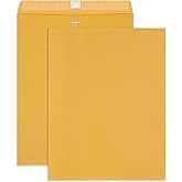Blue Summit 10x15 Envelopes, Clasp Envelopes 10 x 15, Thick 28lb Kraft Paper Exta Large Envelope, Clasp with Gummed Seal, Works with Legal Papers and Large Documents, 100 Envelopes