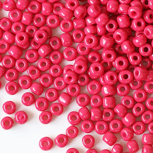 Tibaoffy Size 6/0 Crafts Glass Seed Beads 4mm Rose Beads for Jewelry Making (Total About 100g About 1200pcs)