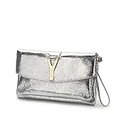 Fashion Silver Envelope Clutch Handbag Women Messenger Bag Shoulder Bag