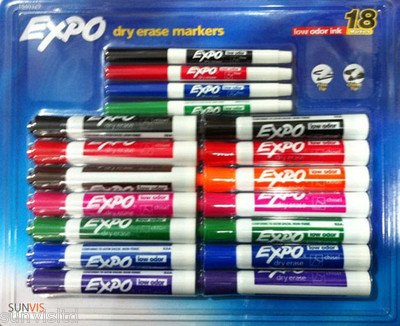 Expo Chisel & Fine Tip Low Odor Dry Erase Markers 18 Pack