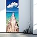 Fymural 3D Door Wallpaper Murals - Wall Stickers-Beach for Home Decoration Self-Adhesive Vinyl Removable Art Door Decals 30.3x78.7