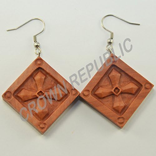 Symmetric Cross Earrings Hooks, Dangling