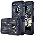 LONTECT iPhone 7 Plus Case, Hybrid Heavy Duty Shockproof Diamond Studded Bling Rhinestone Case with Dual Layer [Hard PC+ Soft Silicone] Impact Protection for Apple iPhone 7 Plus - Black