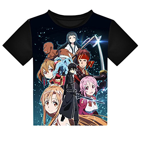 Rain's Pan Anime Sword Art Online Cosplay Kirito&Asuna Costume Casual T-Shirt for Men