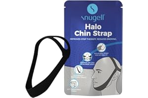 Snugell Premium Chin Strap for CPAP Users – Adjustable and Comfortable Halo Design Chin Straps for Sleeping – to Keep Mouth Closed During Sleep – Improves CPAP Therapy – Anti Snoring Straps