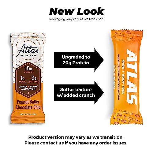 Atlas Protein Bar, 20g Protein, 1g Sugar, Clean Ingredients, Gluten