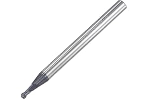 uxcell Ball Nose End Mill 1mm Tip Radius Solid Carbide AlTiSin Coated CNC Router Bits 2 Flute Spiral Milling Cutter HRC45 wit