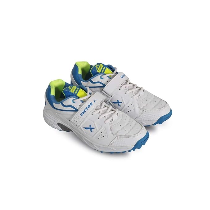 Vector X CKT-200 Cricket Shoes for Men's (White-Blue-Green): Amazon.in: Sports, Fitness & Outdoors