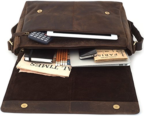 4 LEABAGS+Oxford+Messenger+Briefcase+Genuine