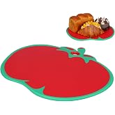Kichvoe Tomato Shaped Cutting Plastic Chopping Board 12.52x10.39in | Cute Non Slip Food Grade PP Fruit Shaped Chopping Board for Kitchen Prep, Snacks &amp; Parties
