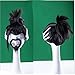 Man's Short Black and White Special Shape Wig for Game (include beard)
