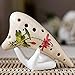 Set of 2 White Ceramic Handcrafted Hand Holder Support Stand For 6 Holes /12 Holes Zelda Ocarina