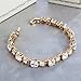 Forcolor Gold-Plated Sparkling White Cubic Zirconia Tennis Bracelet 7''
