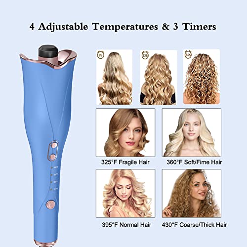 Auto Hair Curler, IAMFINE 1 Inch Automatic Curling Iron with 4 Temps & 3 Timer Settings, Auto