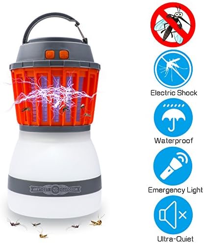 Mosquito Killer, 2 In 1 Bug Zapper Lamp Tent Light and Electronic Mosquito Traps Insect Catcher Emergency Camping Lantern Charging 2200mAh Rechargeable Battery with Bright UV Light For Home Office Kit