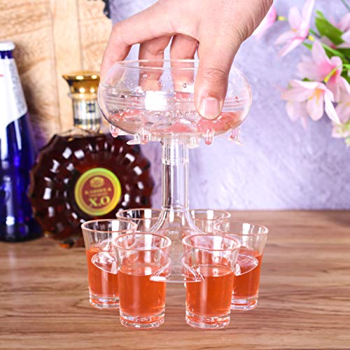 6 Schnapsglas-Spender und Halter, Spender zum Befüllen von Flüssigkeiten mit 6 Stück 34 ml Acrylbecher für Bar-Shot… – Bild 4