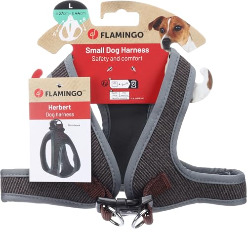 Dog Harness Step&Go Herbert Dark brown L 37cm 44cm