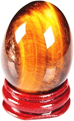 40mmx30mm Rock Gemstone Egg Crystal Healing Reiki Decor Statue 1.6" (Tiger's Eye)