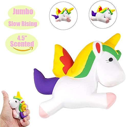 CETIM 4.5" Jumbo Squishies Pegasus Slow Rising Kawaii Scented Stress Relief Toy, Perfect for Collection And Easter Stuffer (Unicorn Horse)