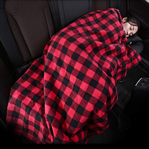 SeaHome Electric Car Blanket, 12V Heated Fleece Travel Throw Heating Blanket with AC Adapter for Car Auto Supplies RV - Great Cold Weather Supplies