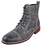 Ferro Aldo MFA-808561 Grey Mens Lace up Military Combat Work Desert Ankle Boot Size 9