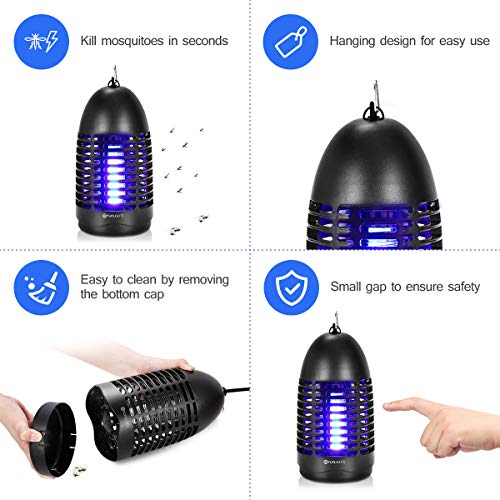 YUNLIGHTS Indoor Fly Killer Mosquito Zapper, 7W Electric Bug Zapper Fly Mosquito Killer