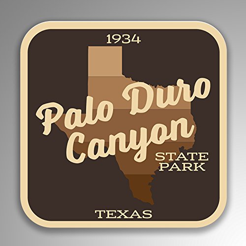 JMM IndustriesPalo Duro Canyon State Park Texas Vinyl Decal Sticker Retro Vintage Look 2-Pack 4-inches by 4-inches Premium Quality UV Protective Laminate SPS140