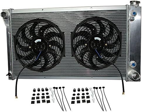 NileRoyal 3 ROW RACING FULL ALUMINUM RADIATOR FOR 1967-1972 CHEVY/GMC C/K SERIES PICKUP TRUCK + 2 X 12" FANS