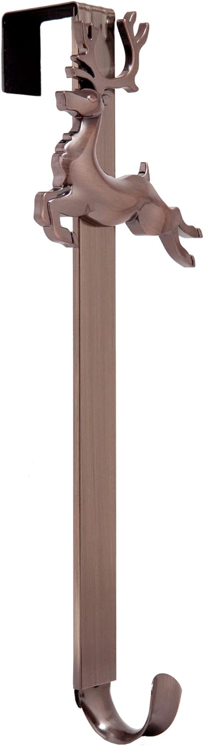 Wreath Hangers - Haute Decor Adapt Adjustable Length Wreath Hanger with Removable Icon (Oil-Rubbed Bronze - Reindeer)