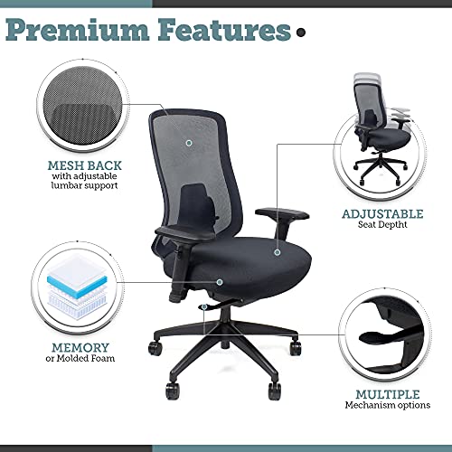 Lagos Home Office Chair Ergonomic Adjustable Lumbar Support