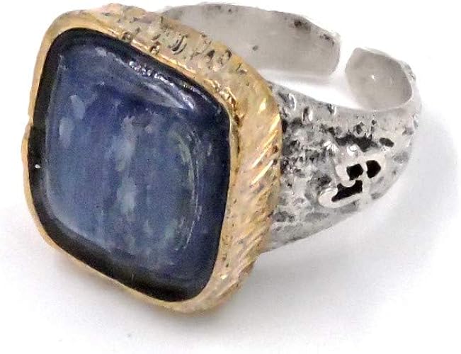 Les Folies Gioielli Anello In Argento 925 Con Pietra Naturale Cianite Blu Latte Amazon It Gioielli