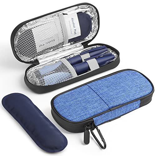 Gelozid Insulin Pen Cooler Travel Case Diabetiker Medikamente Isolierter Kühl-Organizer mit 2 wiederverwendbaren Kühlakkus für Insulinstift und andere