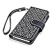iPhone 6S Case, Terrapin [Black] [Etched Floral Pattern] Textured PU Leather Wallet Case with Card Slots ID Window Cash Compartment and Detachable Wrist Strap Case for iPhone 6 / 6S - Black