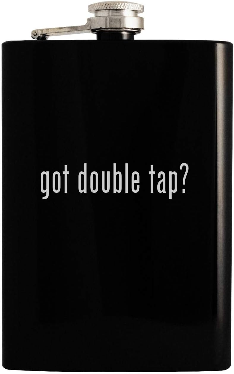 got double tap? - Black 8oz Hip Drinking Alcohol Flask