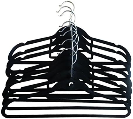 Closet Spice Velvet Hangers with Hook &amp; Tie Bar - Set of 40 (Black)